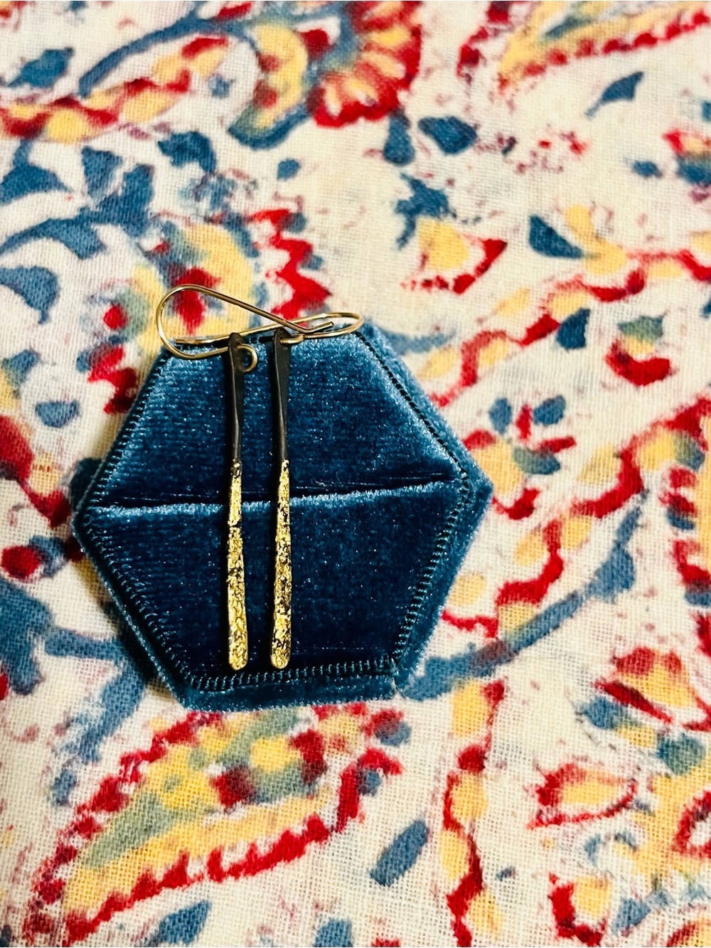 Gold dipped Hammered Drop earrings